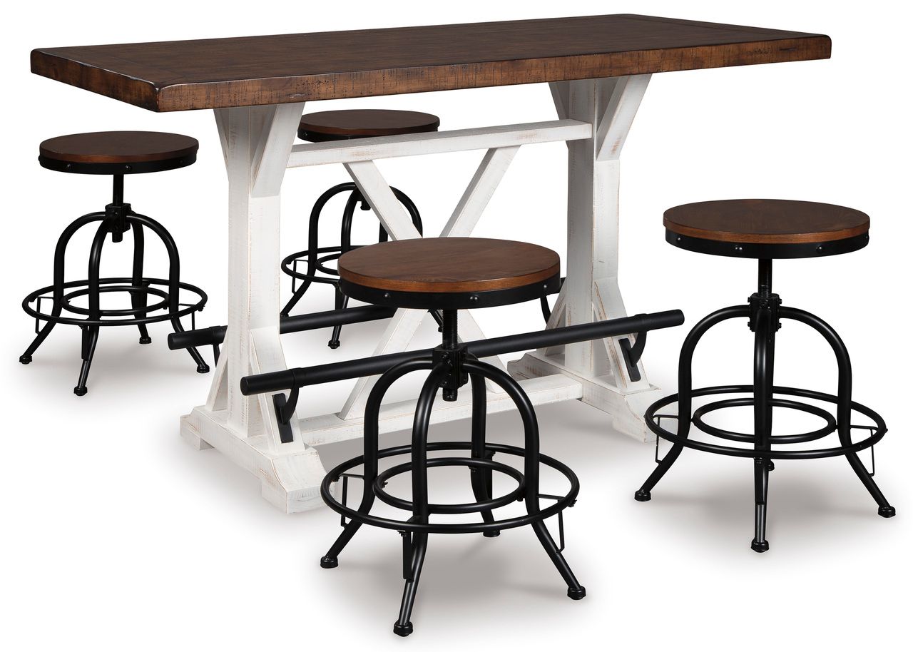 Valebeck White And Brown Counter Height Table D54613