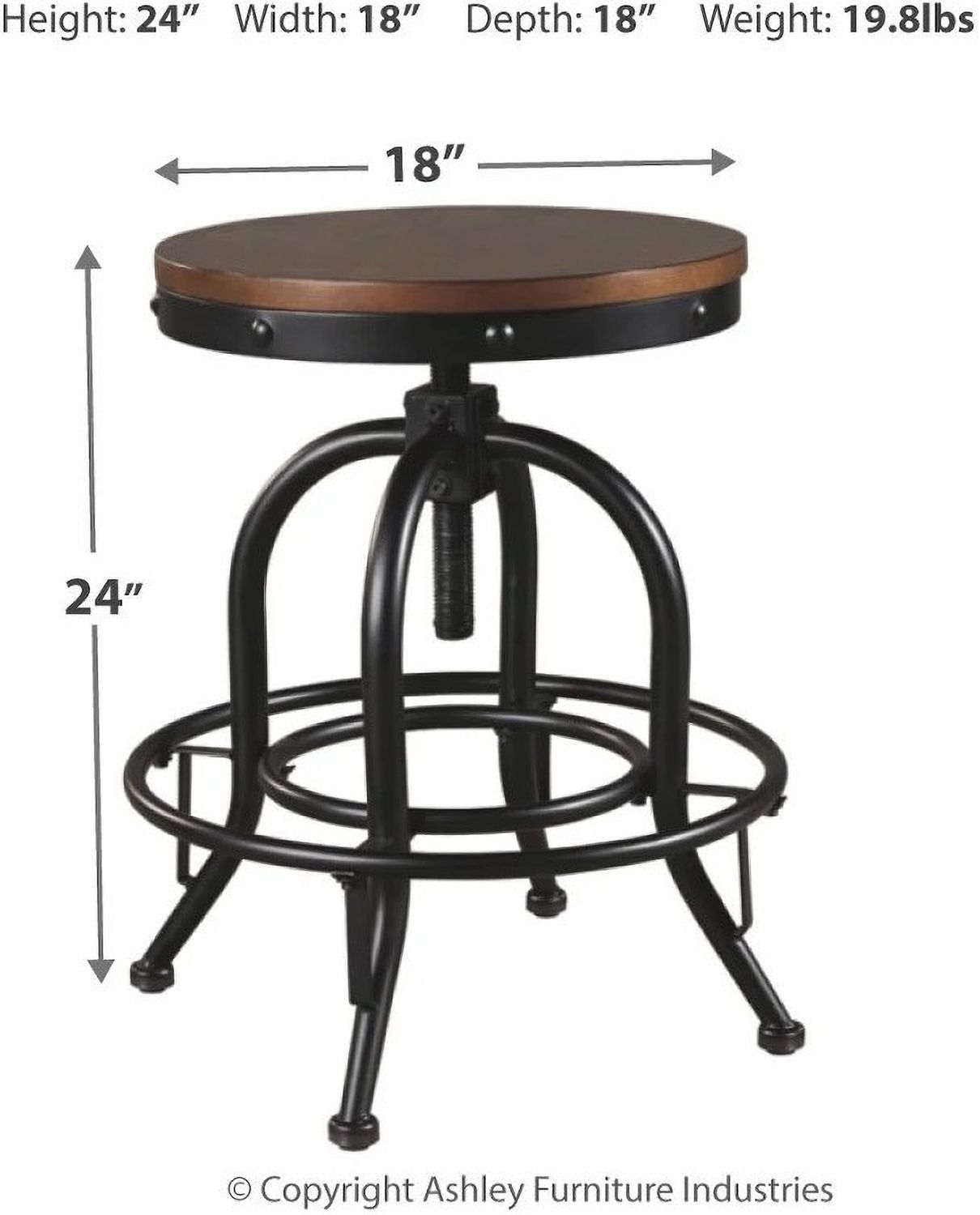Valebeck Brown Swivel Barstool Set of 2 D546224