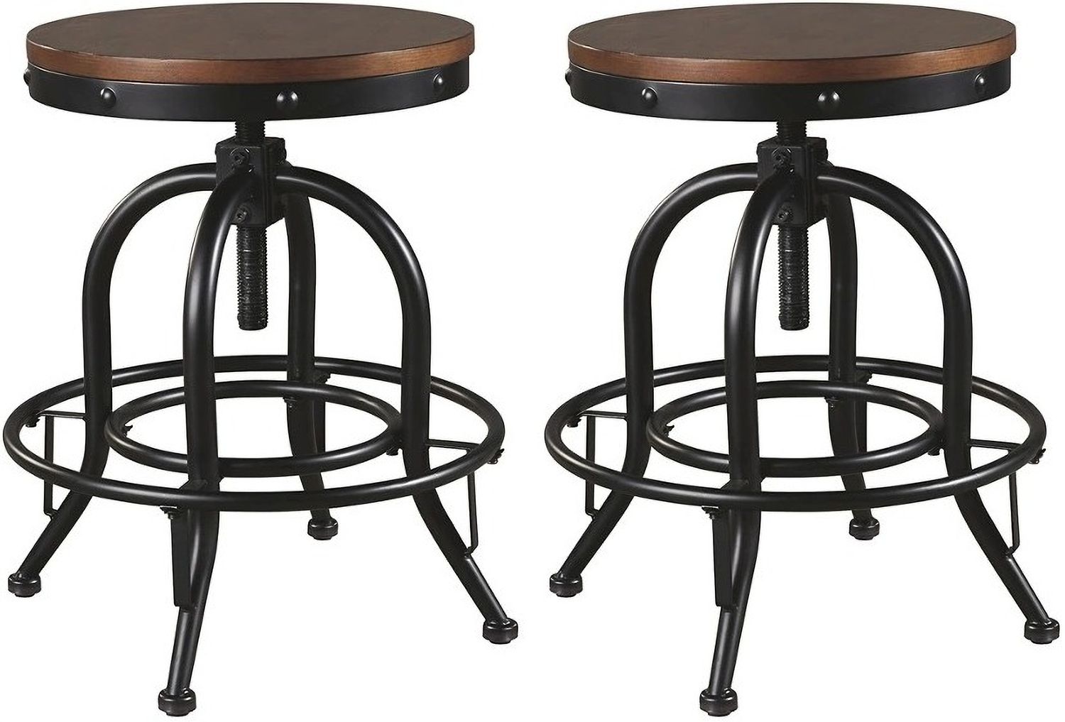 Valebeck Brown Swivel Barstool Set of 2 D546224