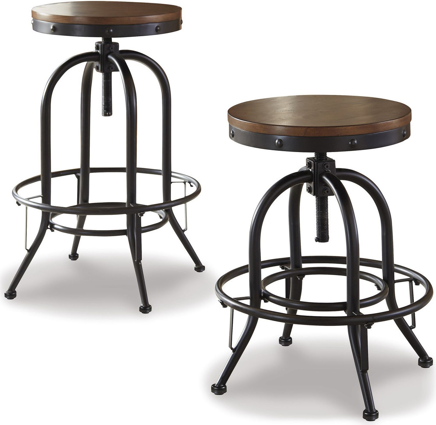 Valebeck Brown Swivel Barstool Set of 2 D546224