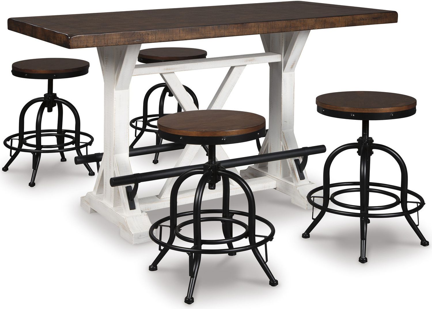 Valebeck Brown Swivel Barstool Set of 2 D546224