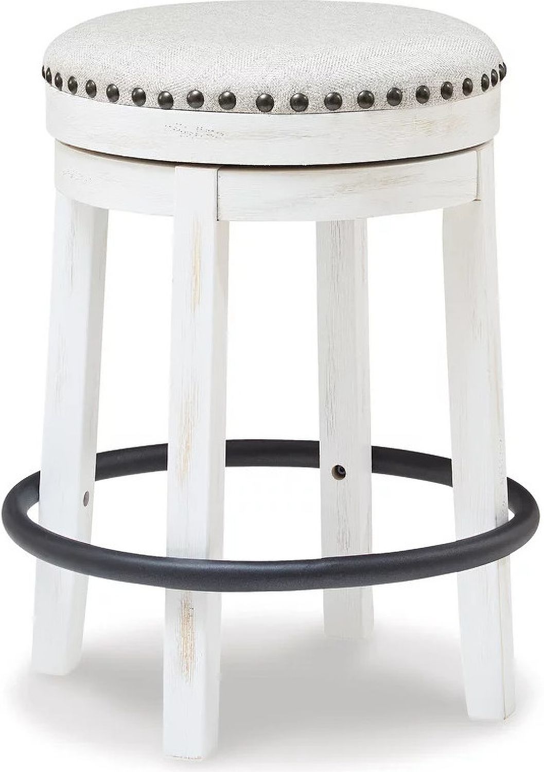 Valebeck Beige And White Swivel Counter Height Stool D546324