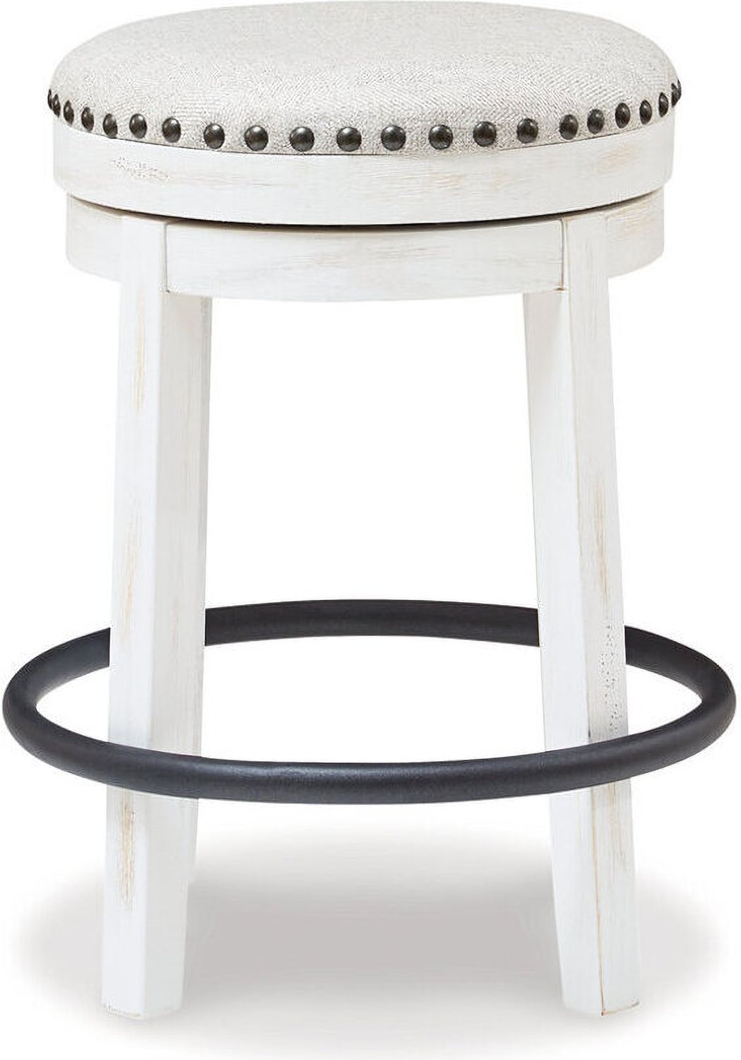 Valebeck Beige And White Swivel Counter Height Stool D546324