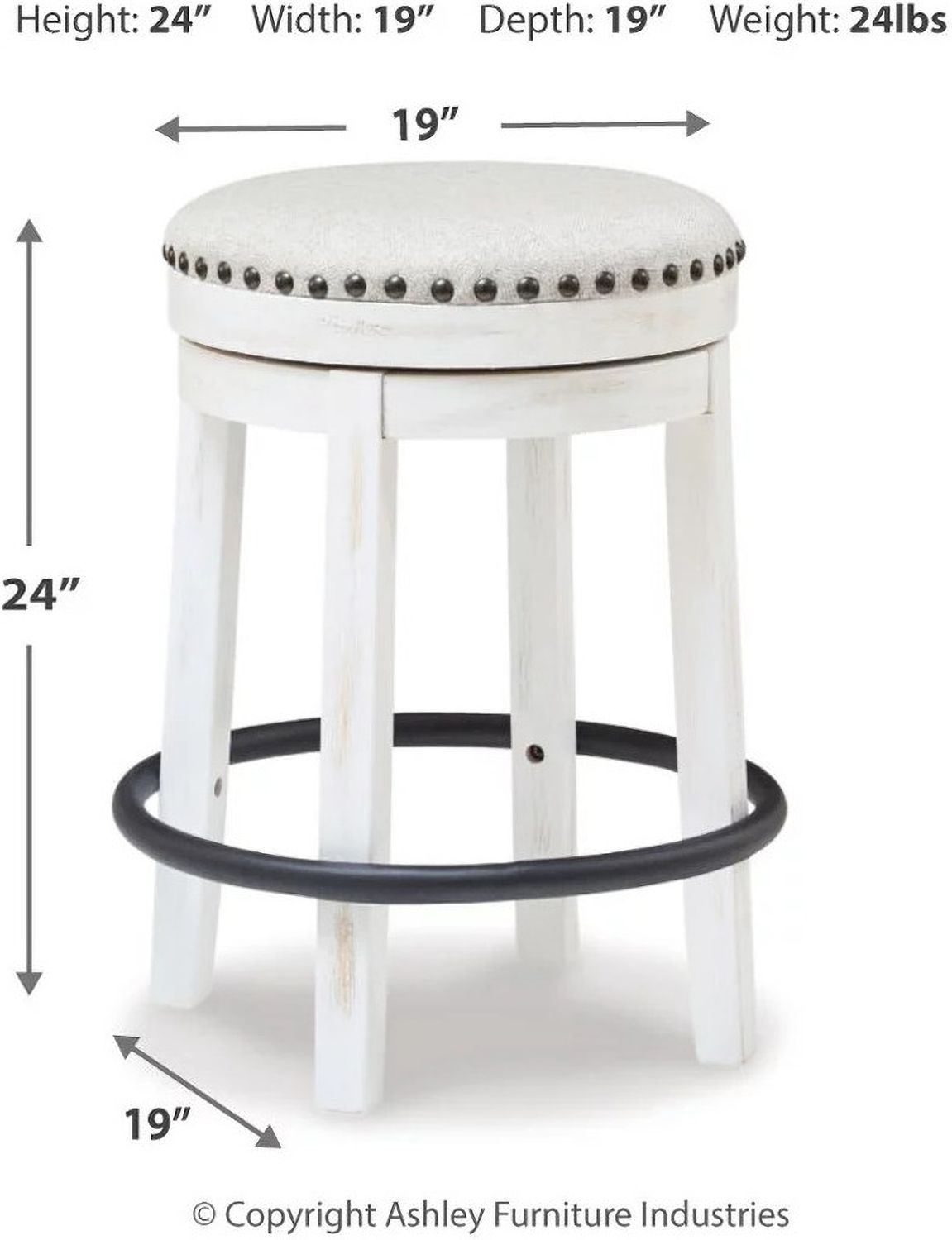 Valebeck Beige And White Swivel Counter Height Stool D546324