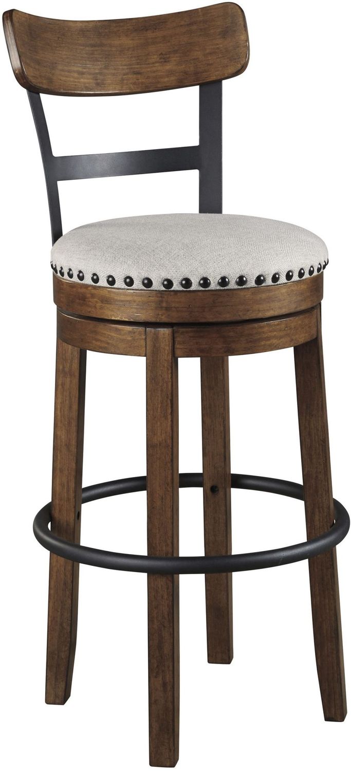 Valebeck Beige Tall Upholstered Swivel Barstool D546430