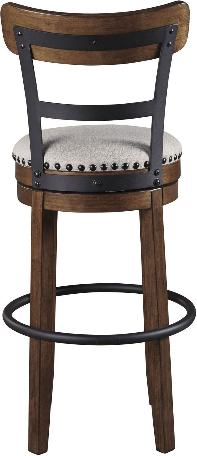 Valebeck Beige Tall Upholstered Swivel Barstool D546430