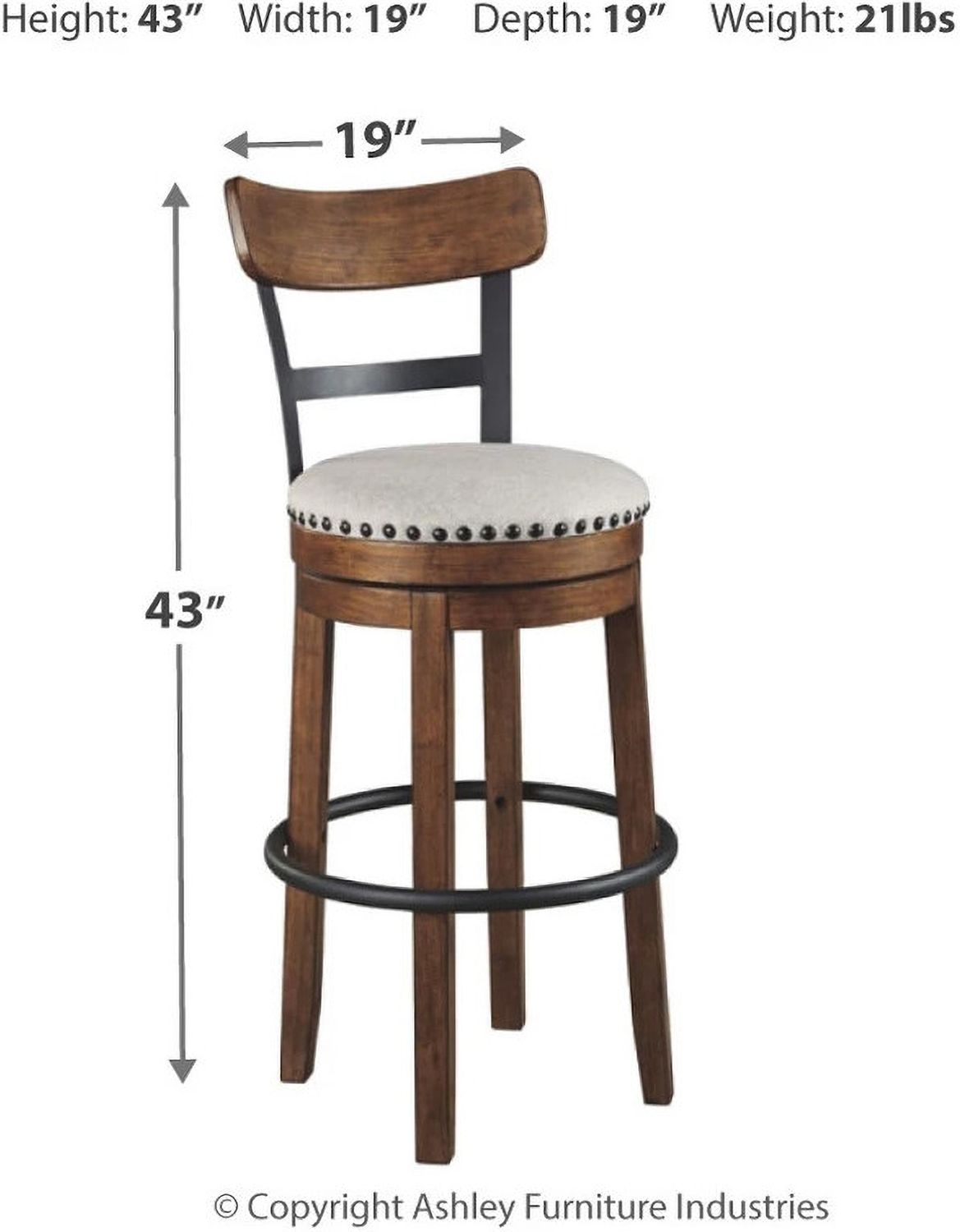 Valebeck Beige Tall Upholstered Swivel Barstool D546430