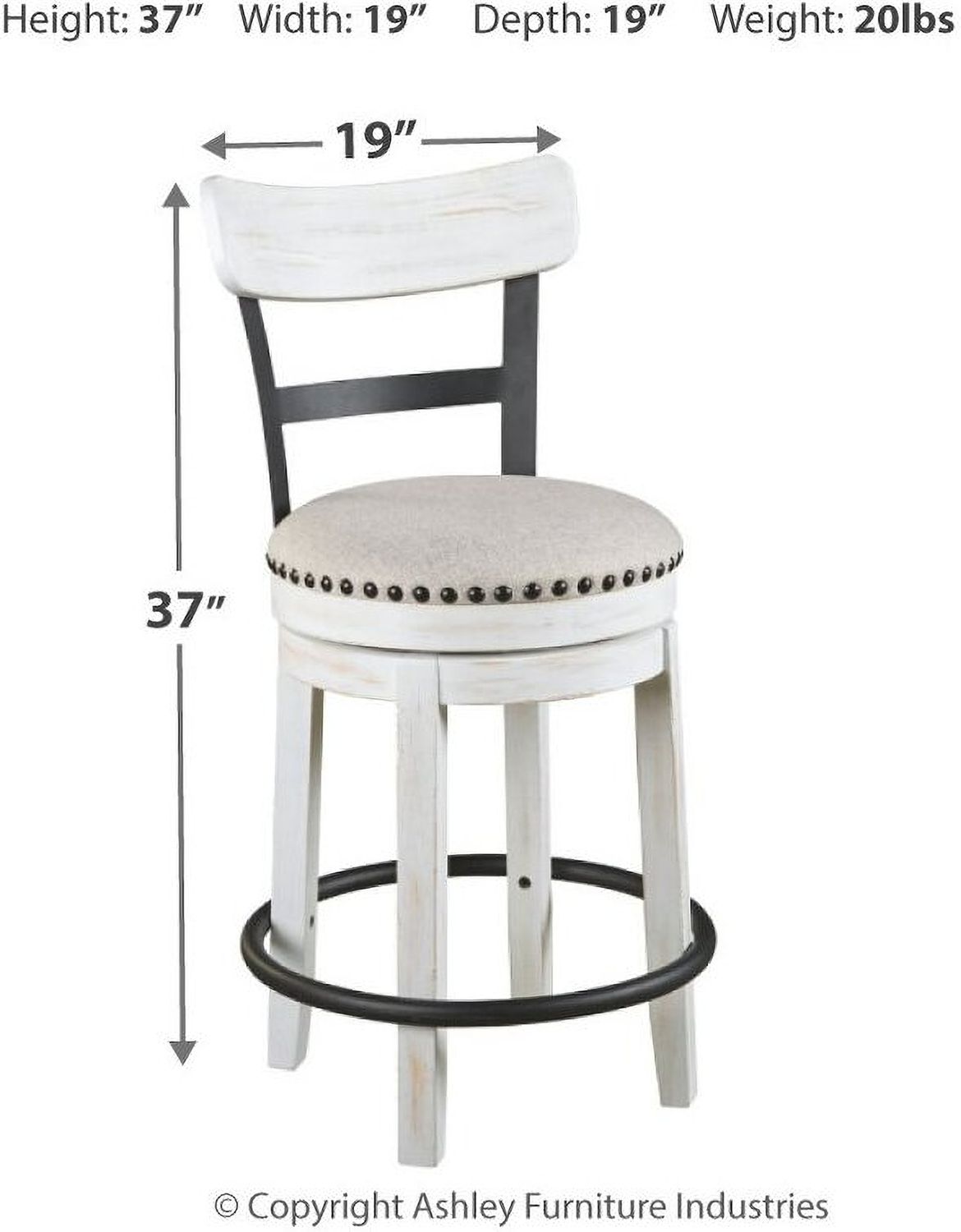 Valebeck Linen Counter Height Barstool D546524