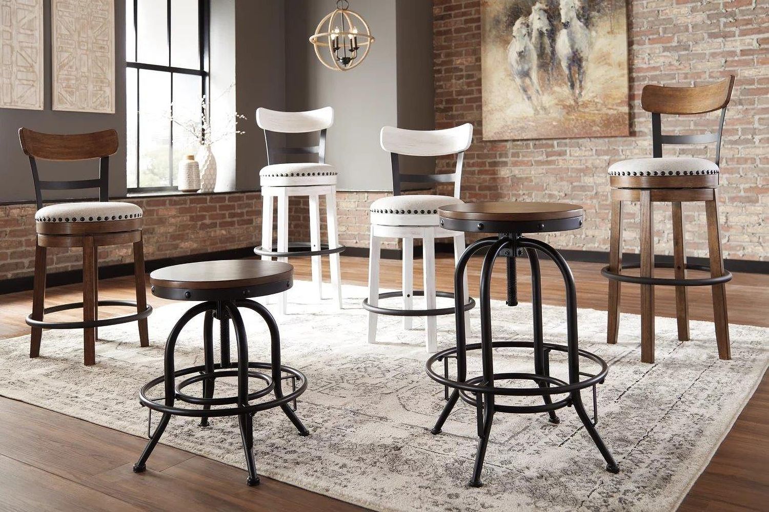 Valebeck Linen Counter Height Barstool D546524