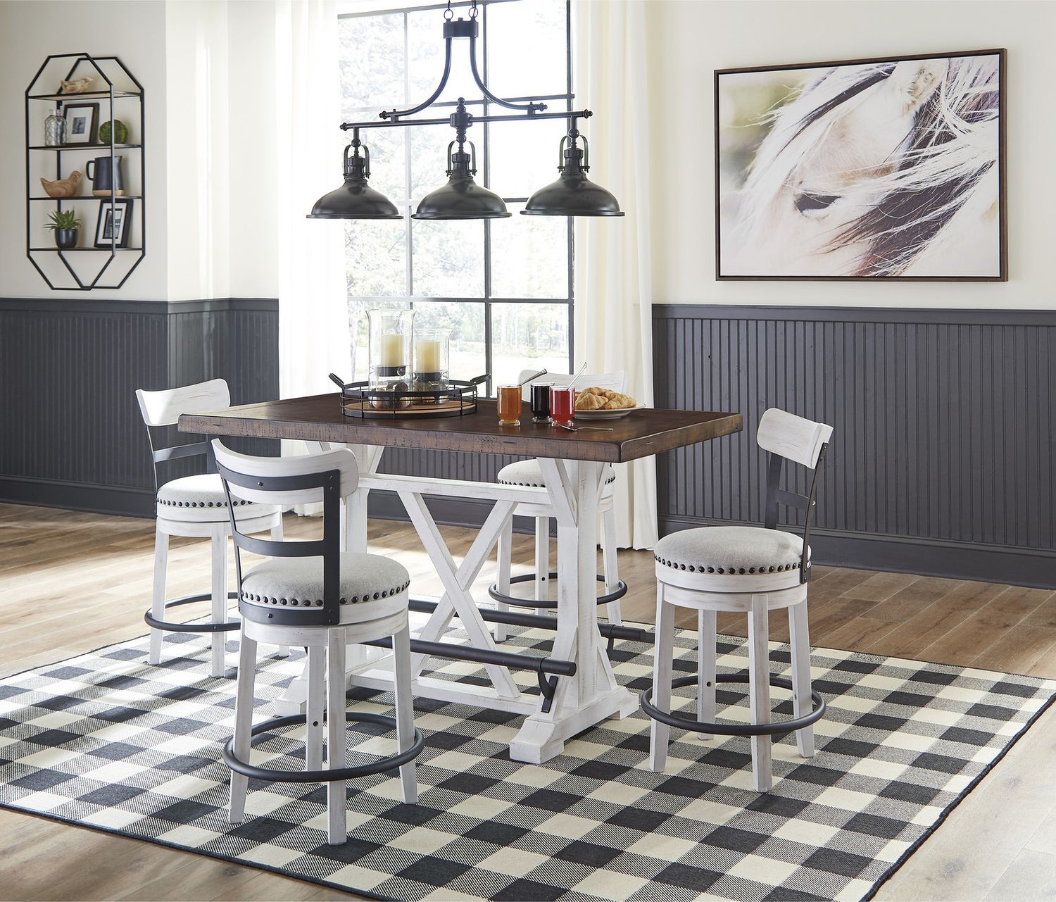 Valebeck Linen Counter Height Barstool D546524