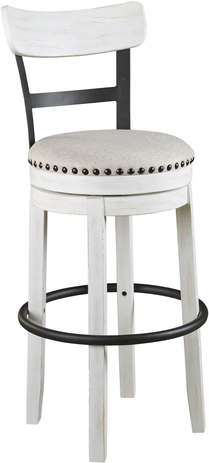 Valebeck Linen Tall Upholstered Swivel Barstool D546530