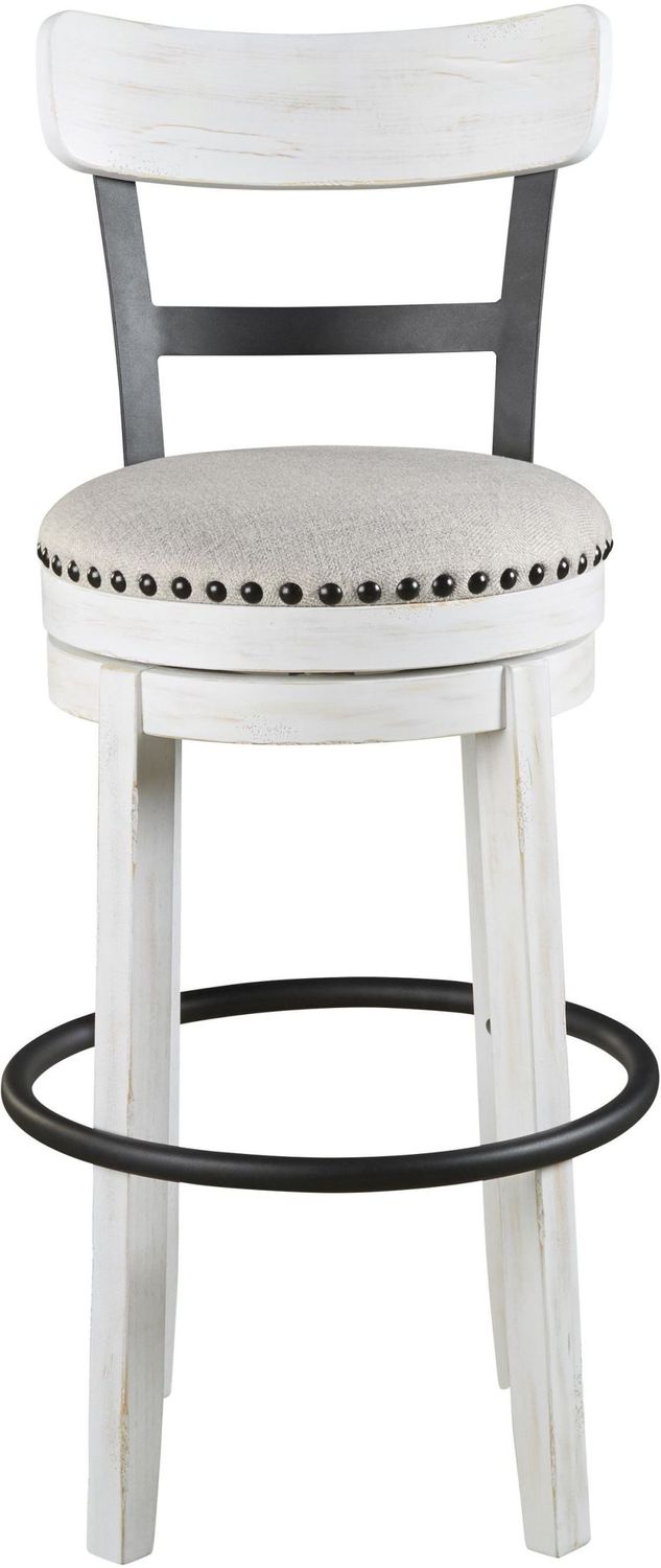 Valebeck Linen Tall Upholstered Swivel Barstool D546530