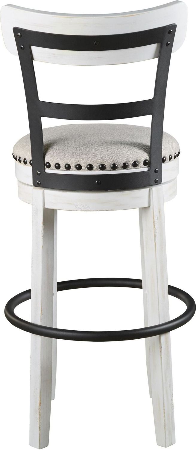 Valebeck Linen Tall Upholstered Swivel Barstool D546530