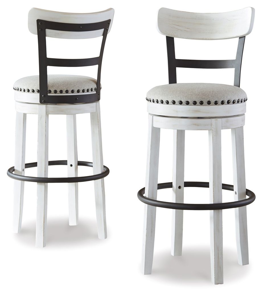 Valebeck Linen Tall Upholstered Swivel Barstool D546530