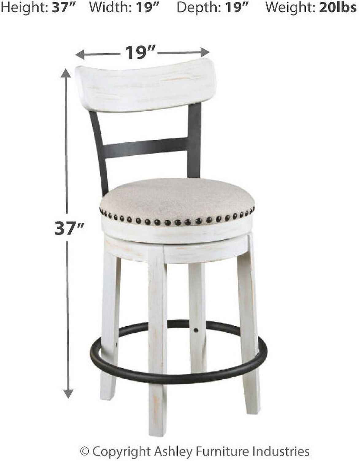 Valebeck Linen Tall Upholstered Swivel Barstool D546530