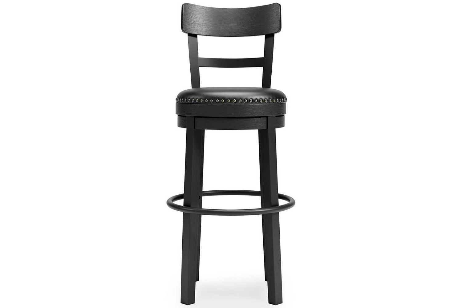 Valebeck Black Tall Upholstered Swivel Barstool D546630