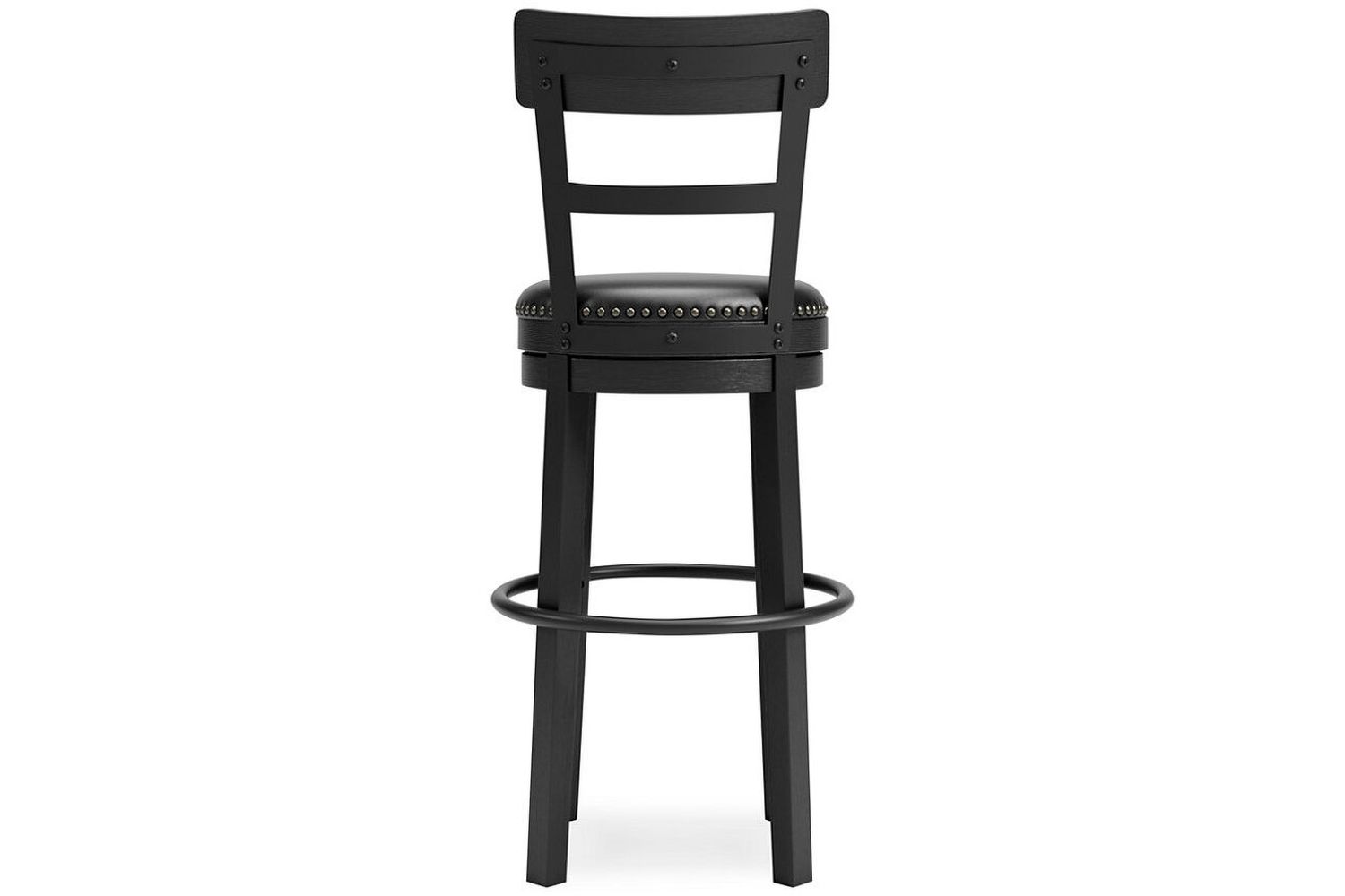 Valebeck Black Tall Upholstered Swivel Barstool D546630