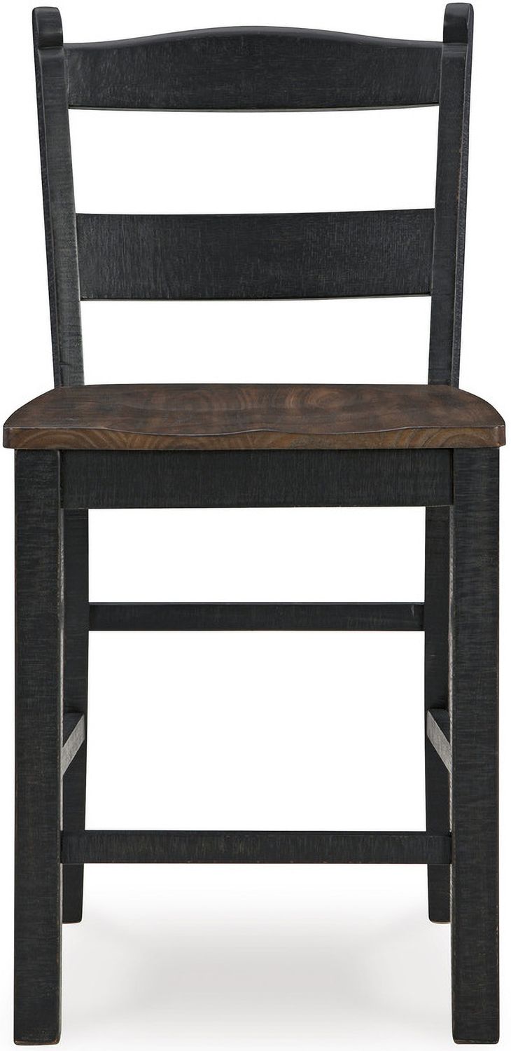 Valebeck Black/Brown Counter Height Barstool Set of 2 D546724