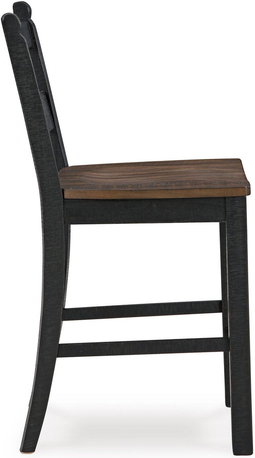 Valebeck Black/Brown Counter Height Barstool Set of 2 D546724