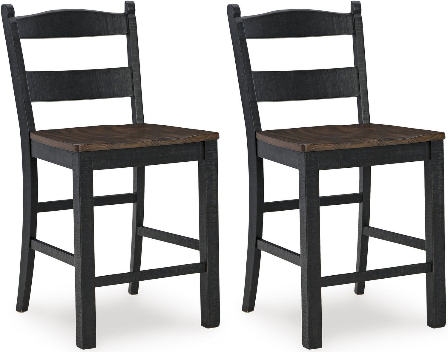 Valebeck Black/Brown Counter Height Barstool Set of 2 D546724