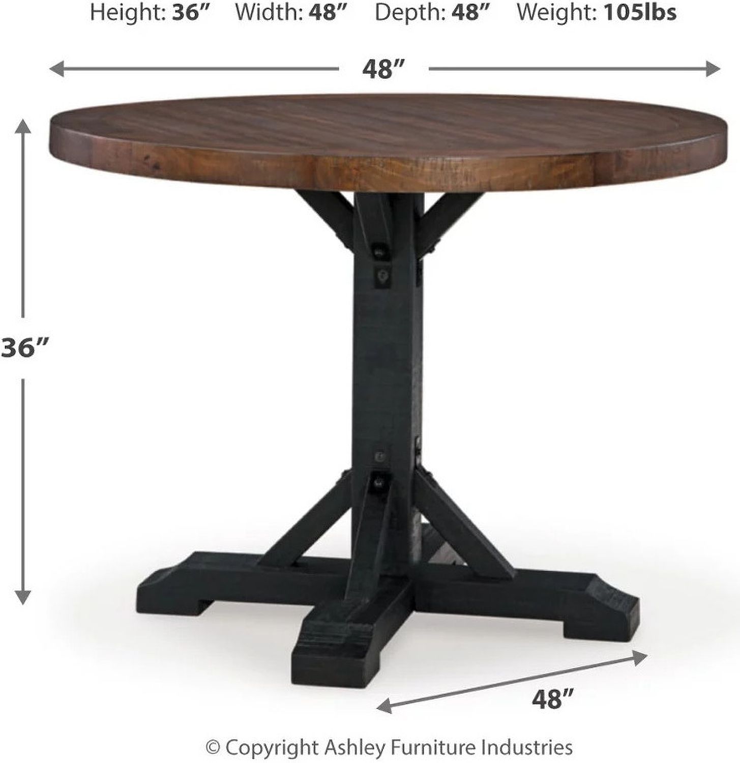 Valebeck Counter Height Dining Table In Black and Brown D546D21