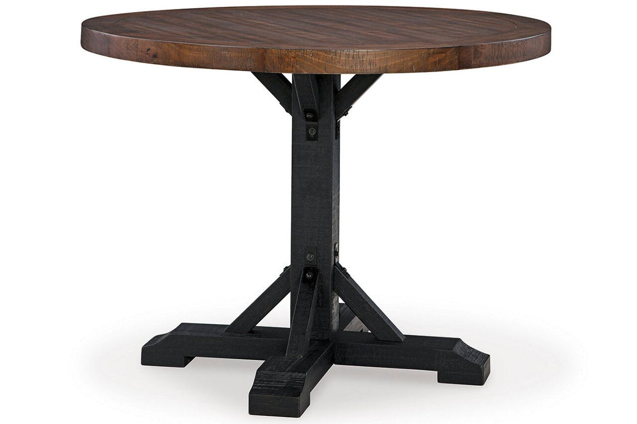 Valebeck Counter Height Dining Table In Black and Brown D546D21