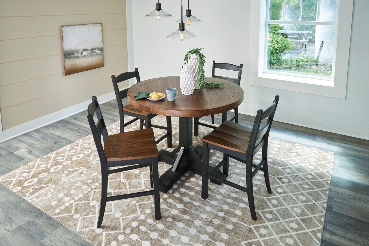Valebeck Counter Height Dining Room Set In Multi D546D25