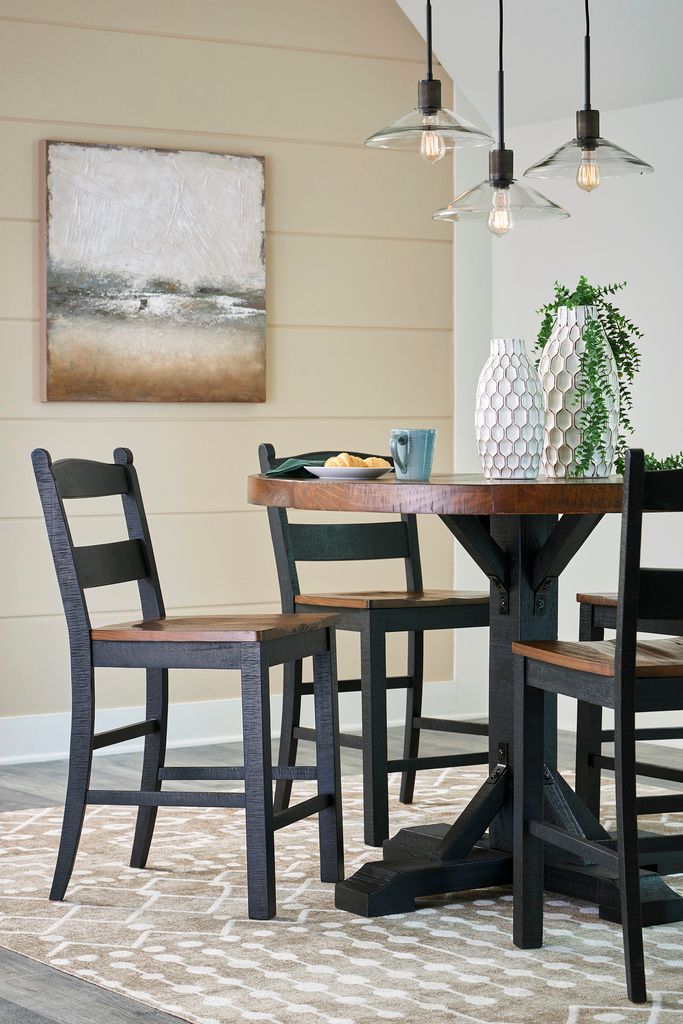 Valebeck Counter Height Dining Room Set In Multi D546D25