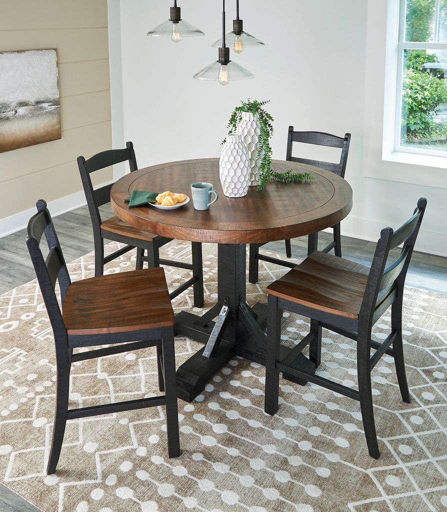 Valebeck Counter Height Dining Room Set In Multi D546D25