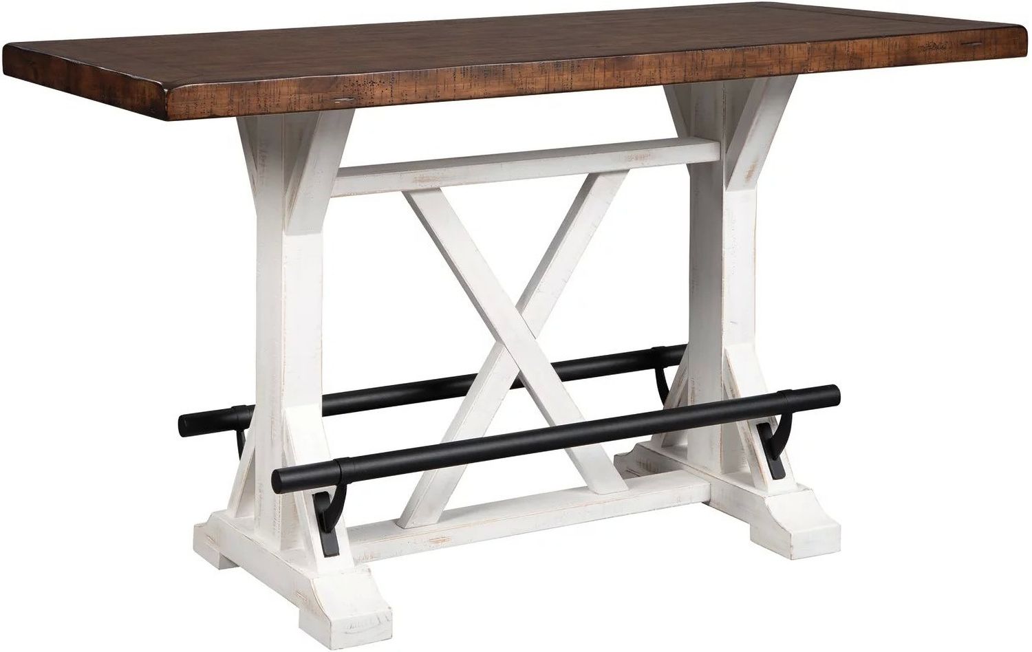 Valebeck Counter Height Dining Room Set In White and Brown D546D8