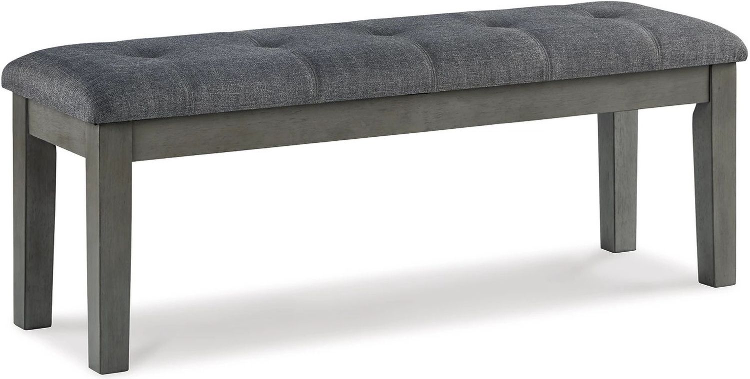 Hallanden Two-tone Gray Large Upholstered Dining Room Bench D58900