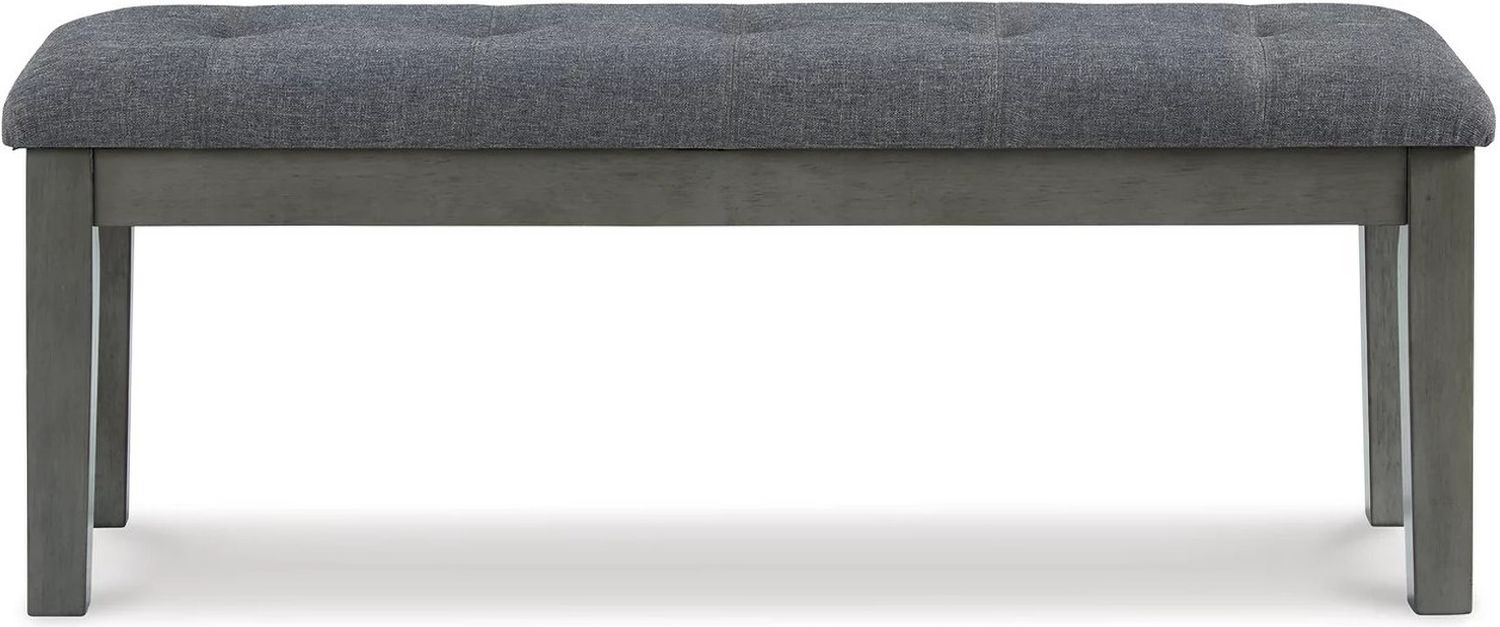 Hallanden Two-tone Gray Large Upholstered Dining Room Bench D58900