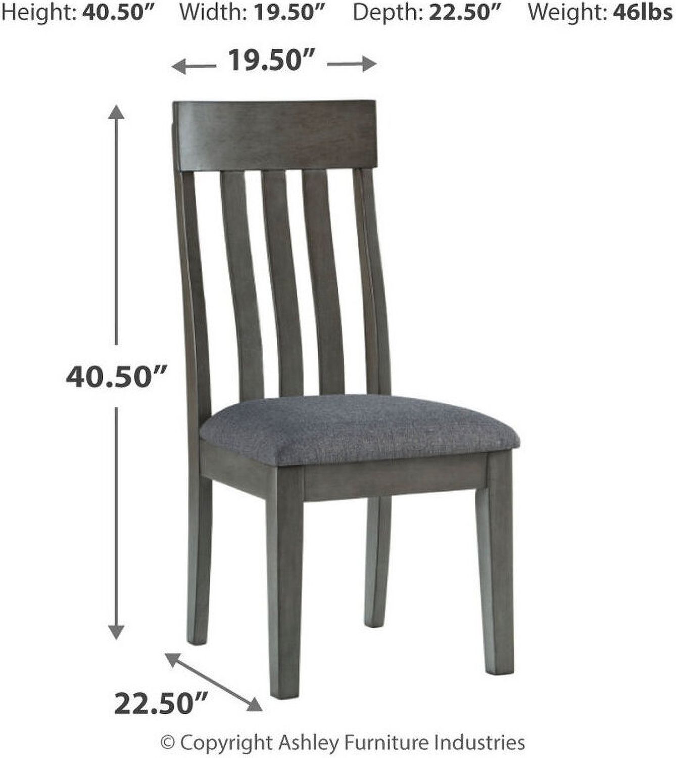 Hallanden Two-tone Gray Dining Upholstered Side Chair Set of 2 D58901