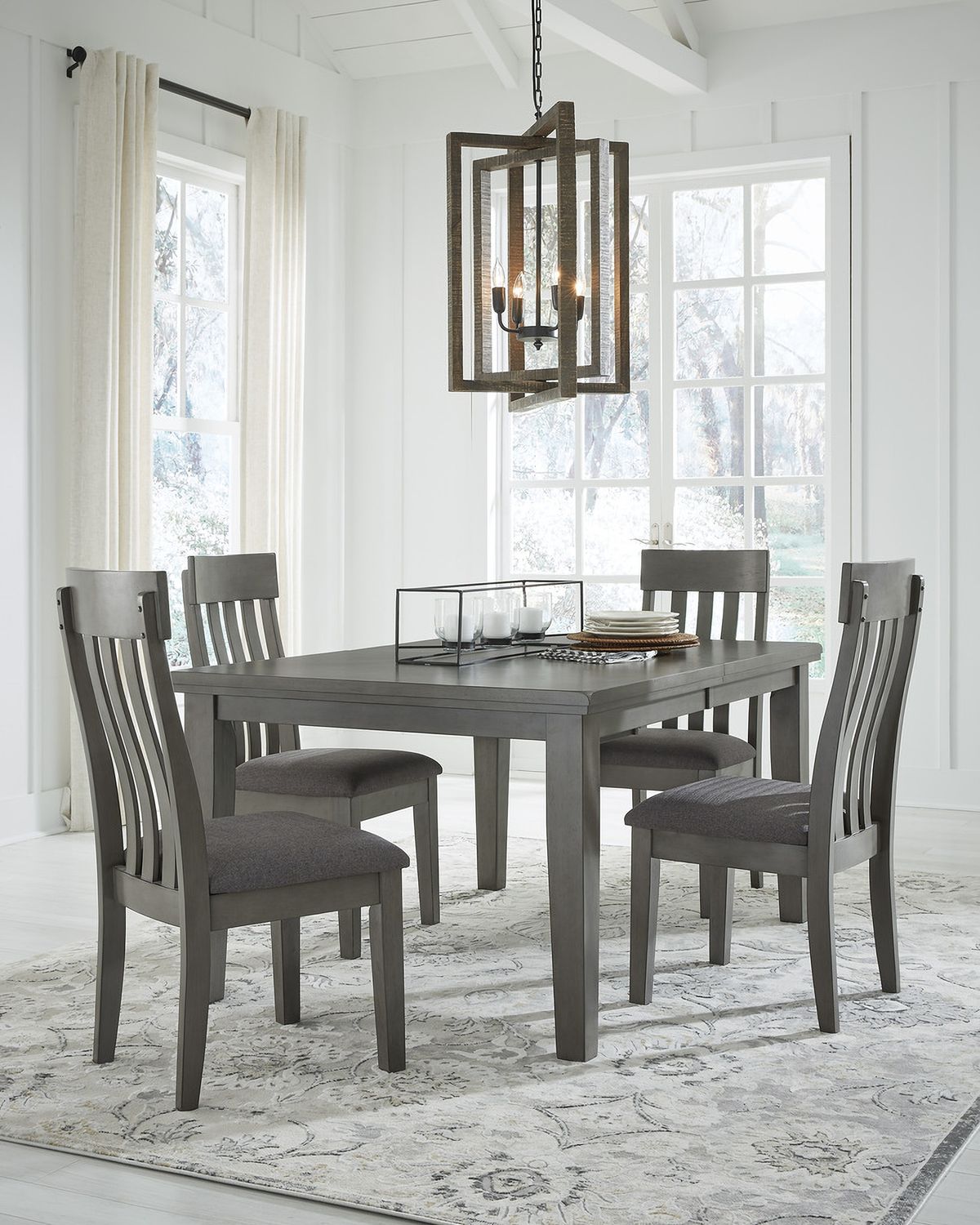 Hallanden Two-tone Gray Dining Upholstered Side Chair Set of 2 D58901