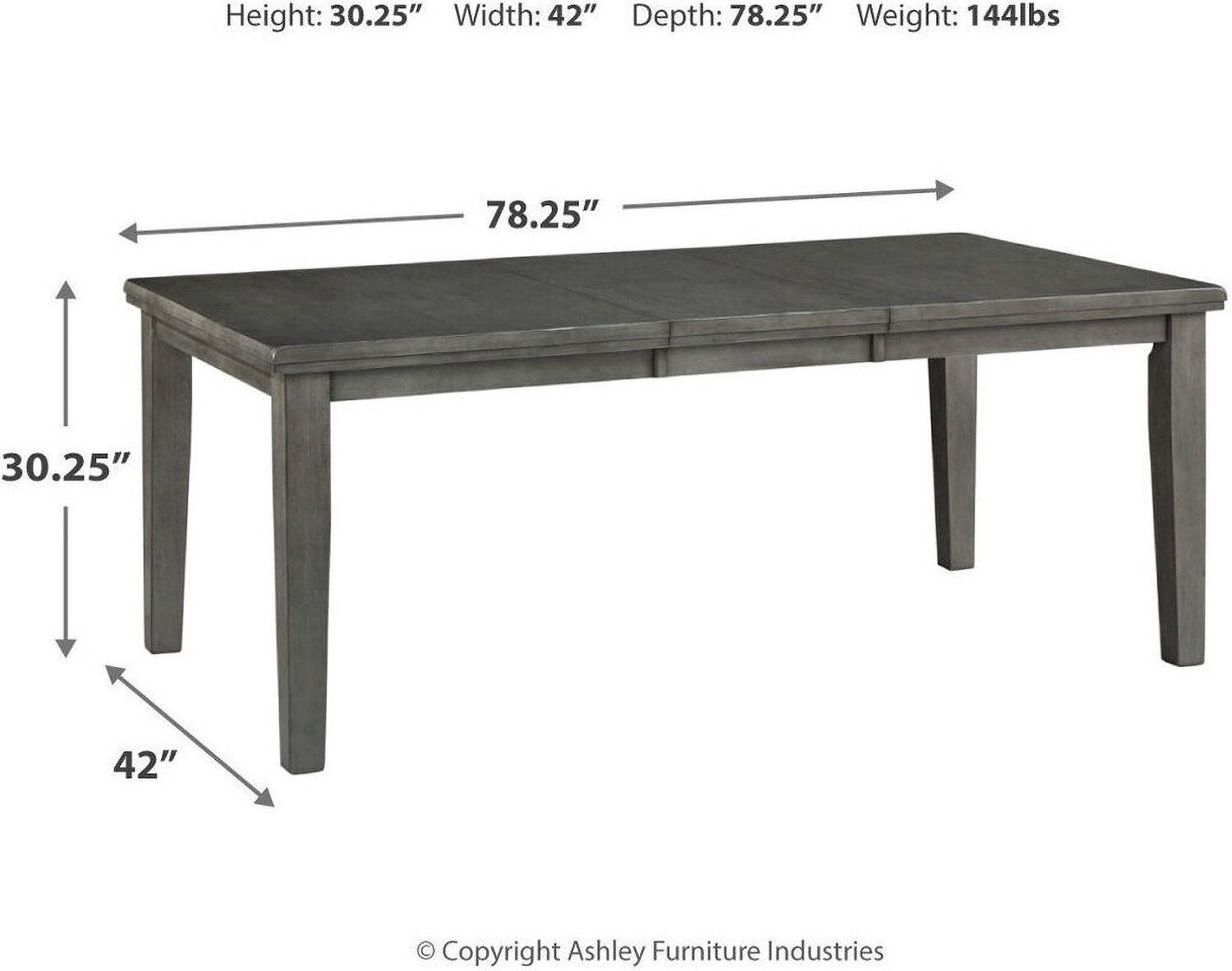 Hallanden Gray Rectangular Dining Room Butterfly Extendable Table D58935