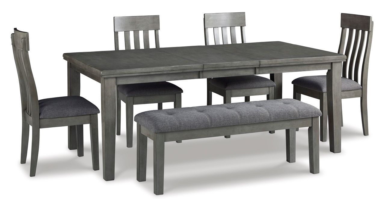 Hallanden Gray Rectangular Dining Room Butterfly Extendable Table D58935