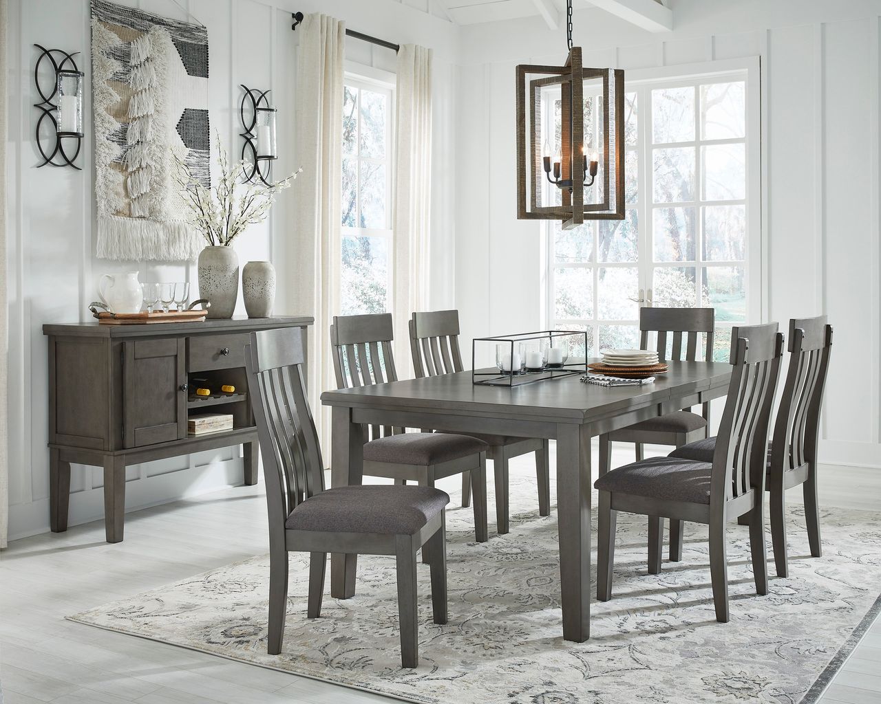 Hallanden Gray Rectangular Dining Room Butterfly Extendable Table D58935
