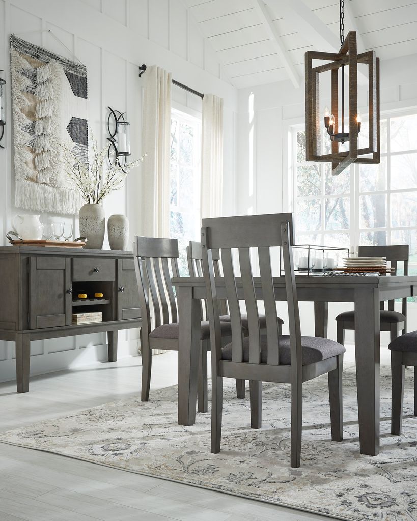 Hallanden Gray Rectangular Dining Room Butterfly Extendable Table D58935