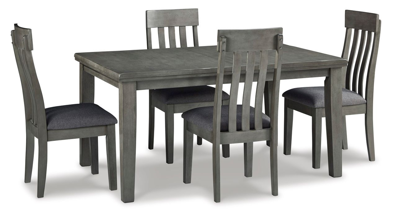 Hallanden Gray Rectangular Dining Room Butterfly Extendable Table D58935
