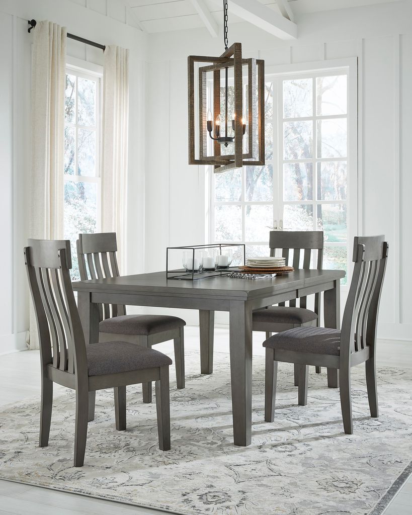 Hallanden Gray Rectangular Dining Room Butterfly Extendable Table D58935