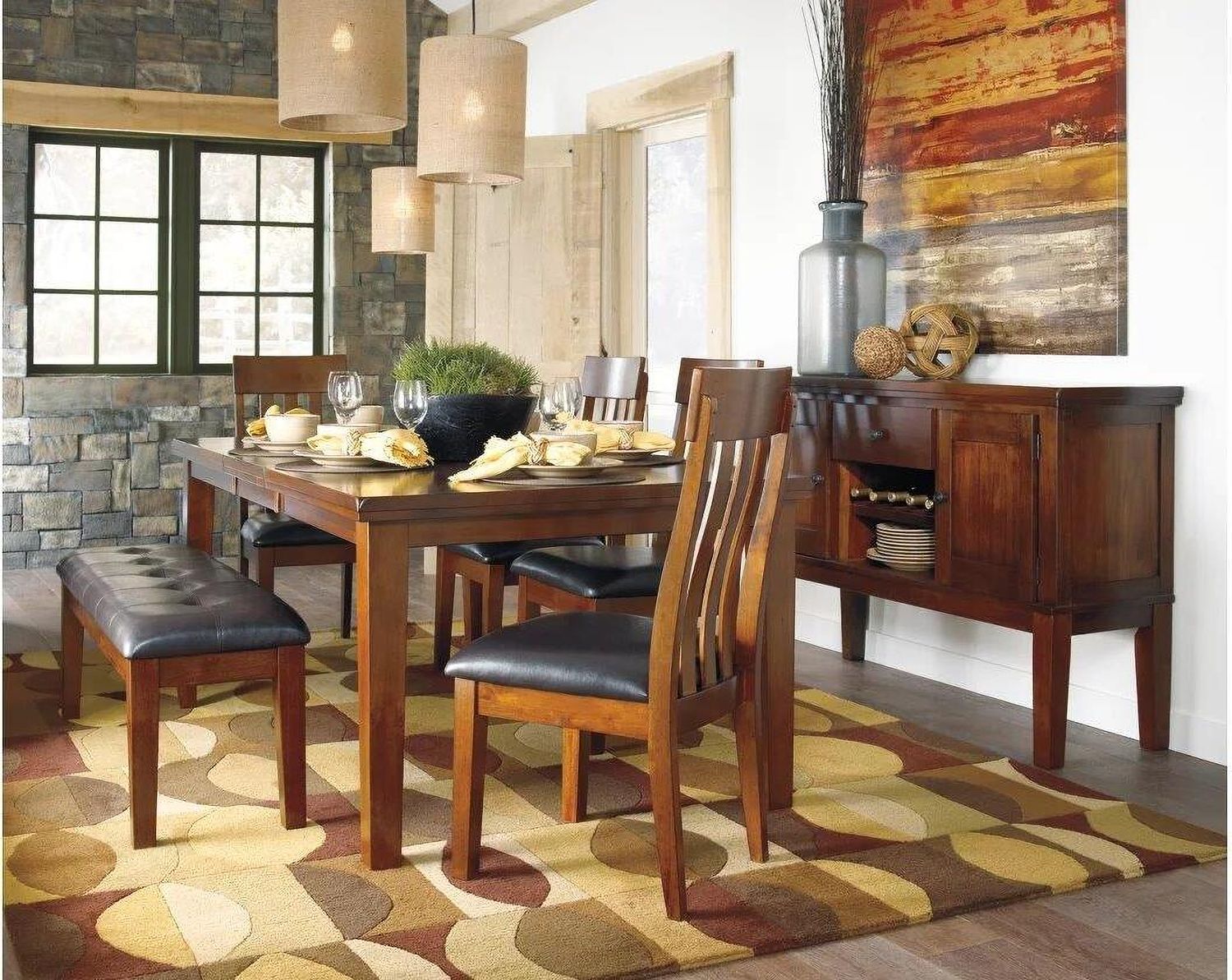 Ralene Large Upholstered Dining Room Bench D59400