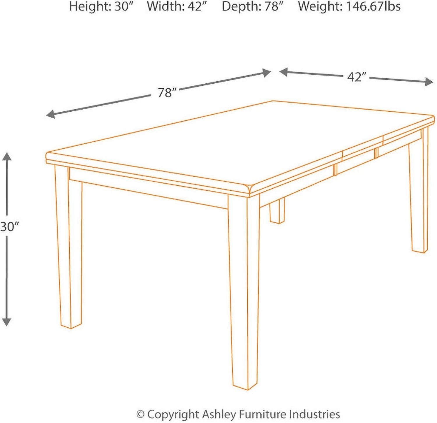 Ralene Rectangular Butterfly Extension Table D59435
