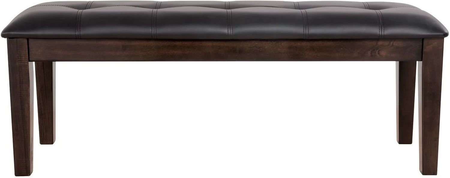 Haddigan Dark Brown Large Upholstered Dining Room Bench D59600