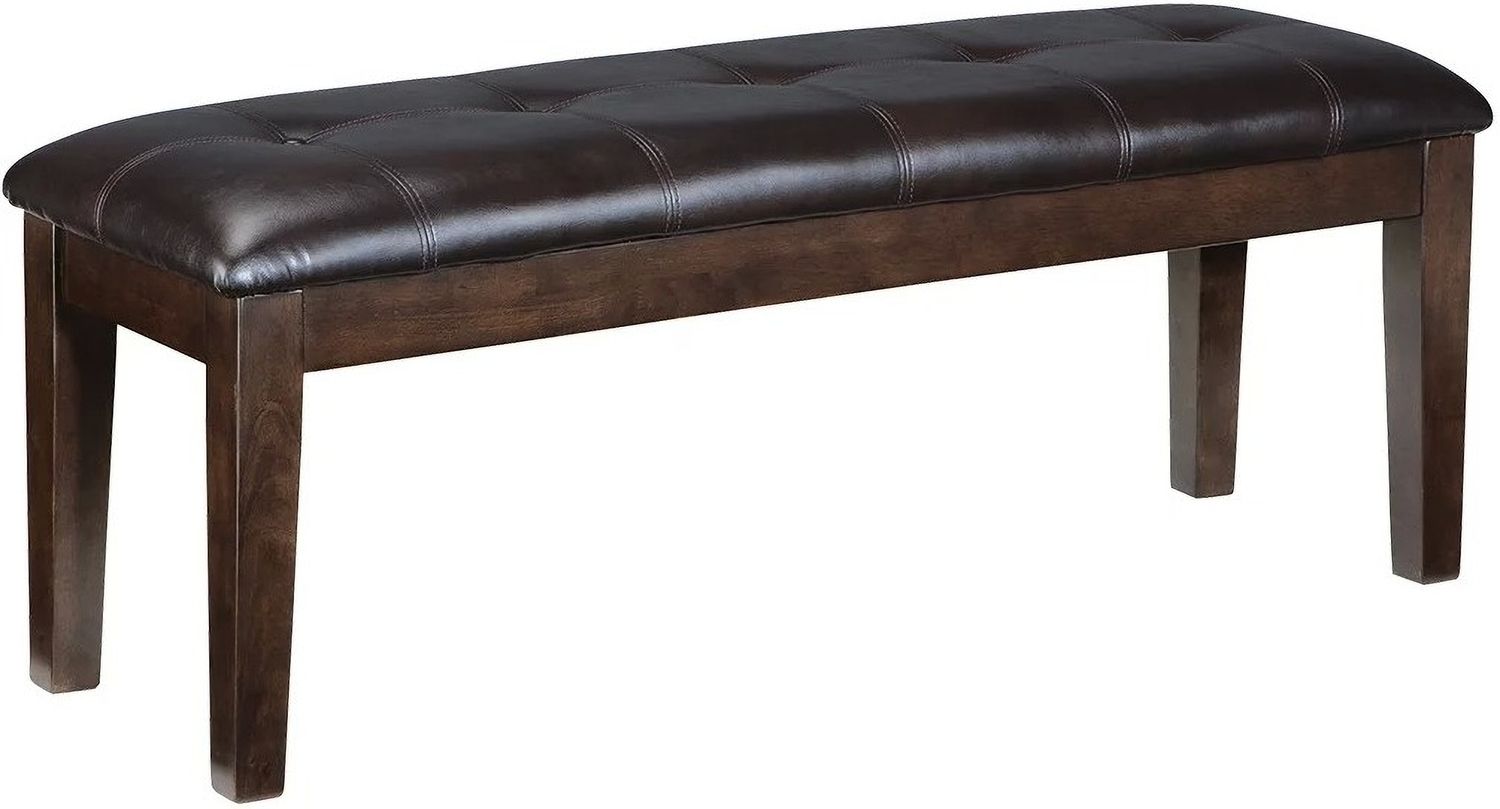 Haddigan Dark Brown Large Upholstered Dining Room Bench D59600