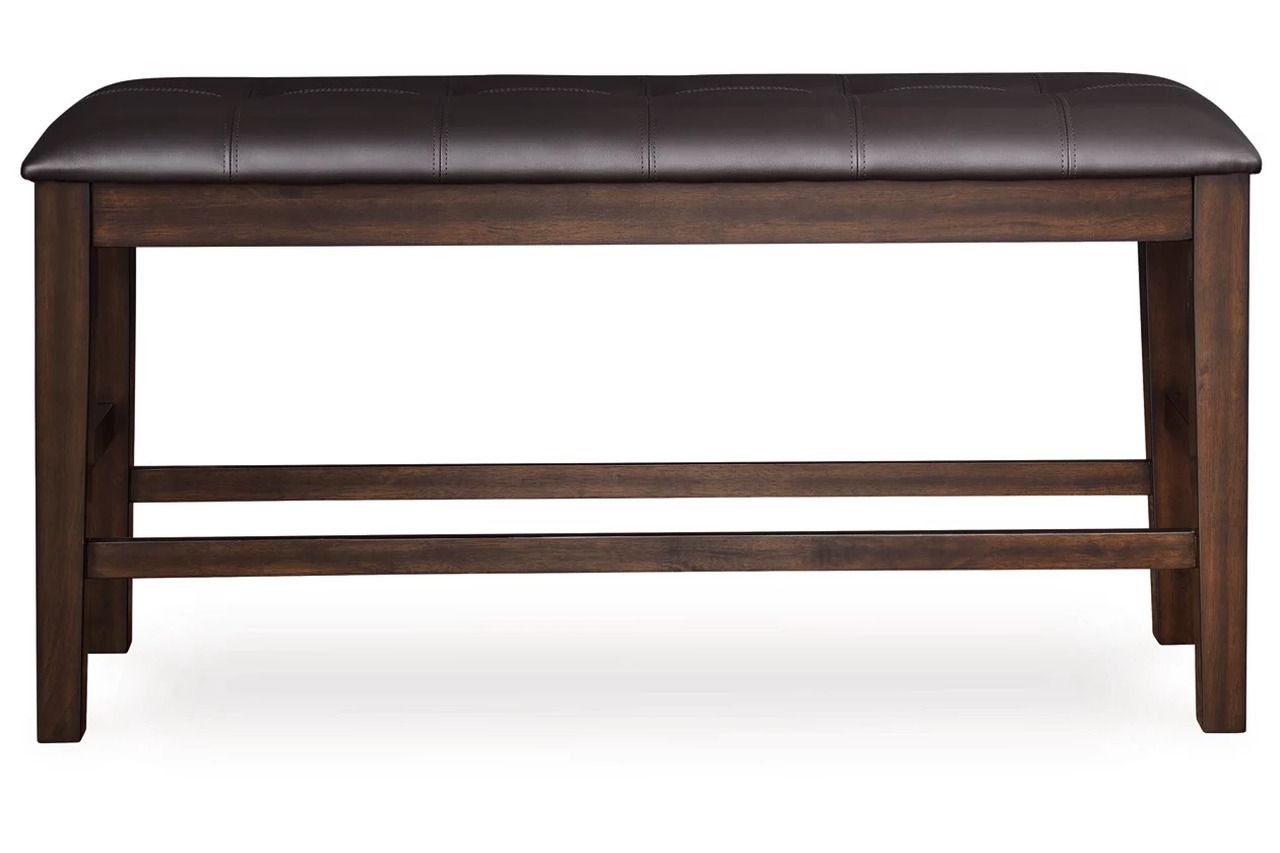 Haddigan Counter Height Dining Bench In Dark Brown D59609