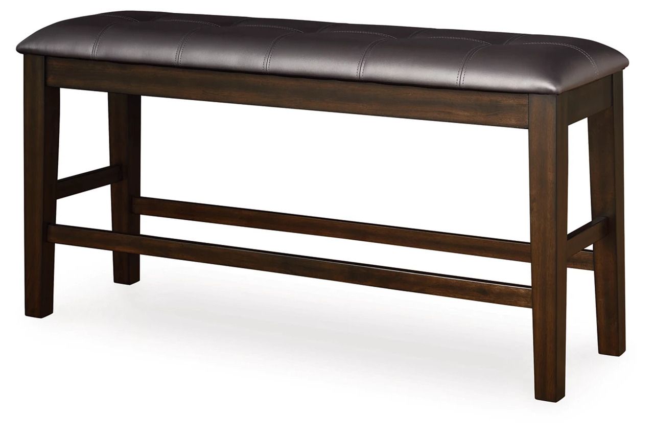 Haddigan Counter Height Dining Bench In Dark Brown D59609