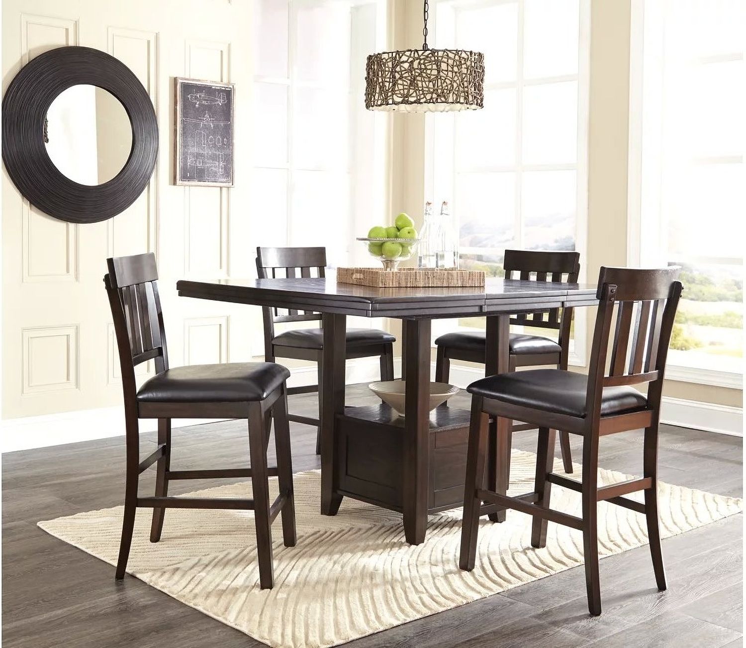 Haddigan Dark Brown Upholstered Barstool Set of 2 D596124