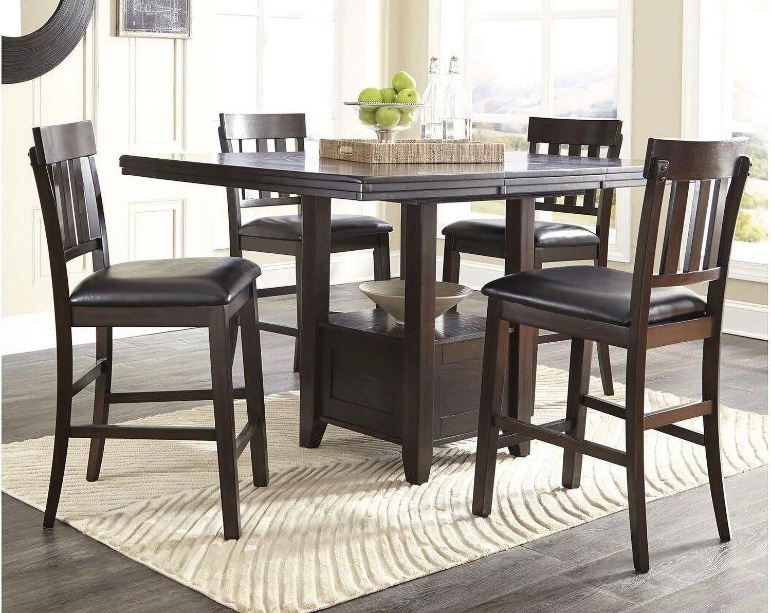 Haddigan Dark Brown Upholstered Barstool Set of 2 D596124