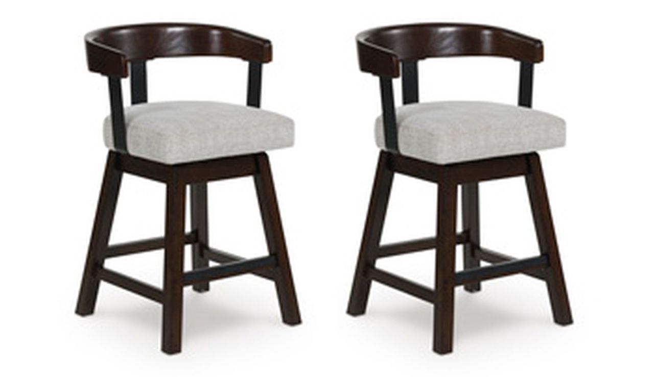 Haddigan Counter Height Barstool Set of 2 In Dark Brown D596224