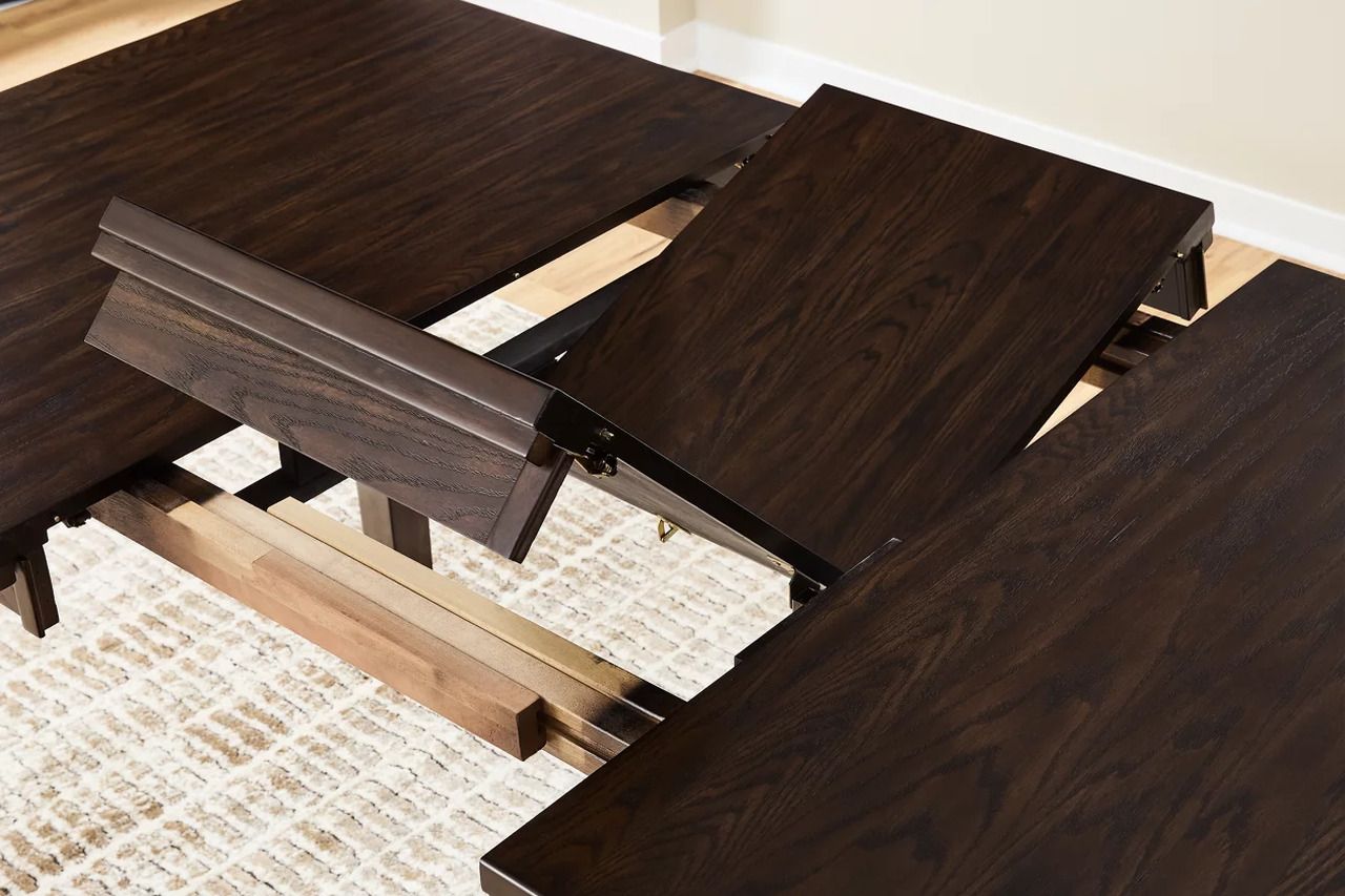 Haddigan Counter Height Dining Extension Table In Dark Brown D59632